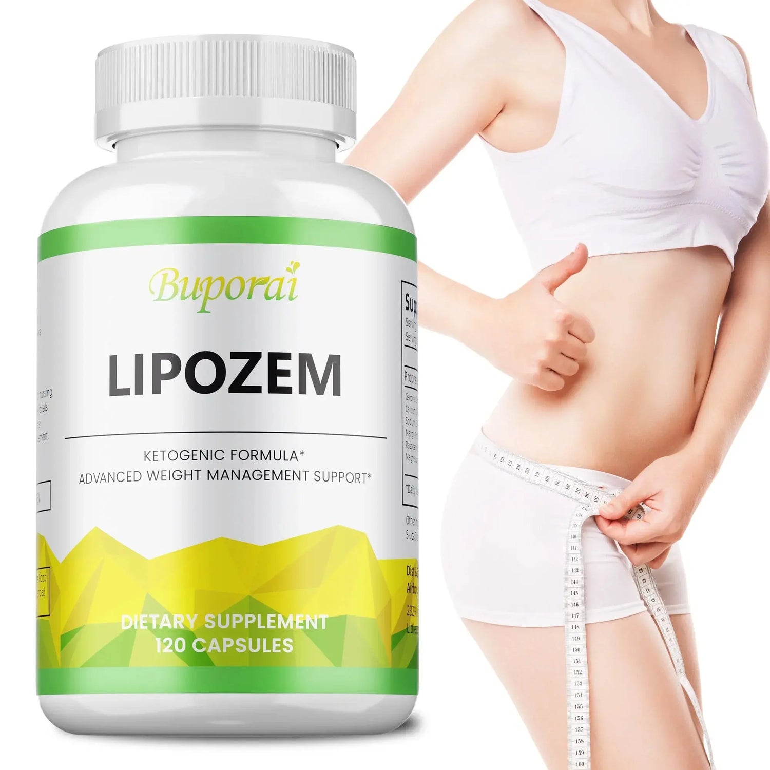 Natural Lipozem - Appetite Suppressant, Fat Burner,Relieves Bloating and Constipation, Improves Metabolism - 120 Capsules Roksy