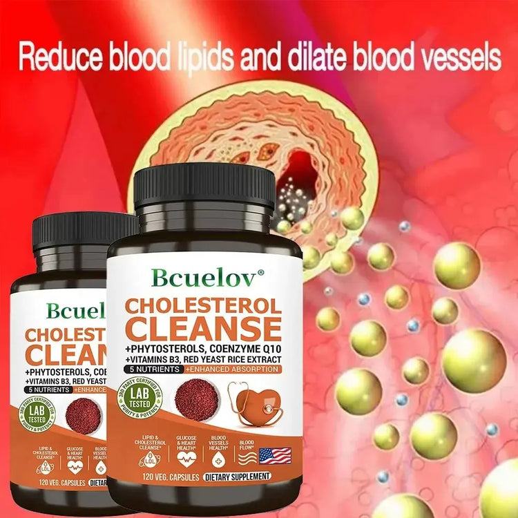 Niacinamide, Red Yeast Rice, Black Pepper Extract, Cholesterol Cleanser - Helps Lower Cholesterol Levels, 120 Capsules Roksy