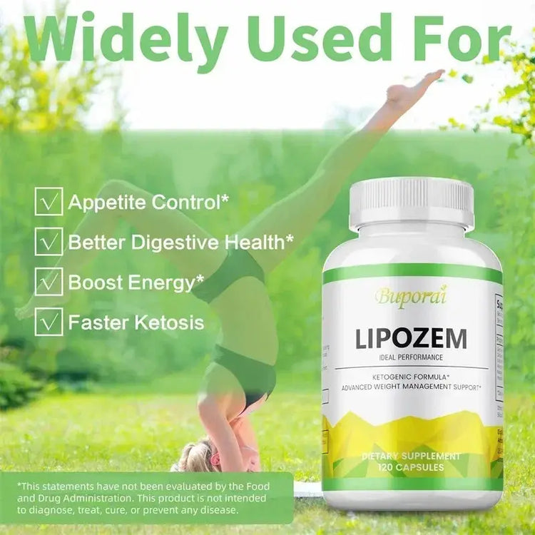 Natural Lipozem - Appetite Suppressant, Fat Burner,Relieves Bloating and Constipation, Improves Metabolism - 120 Capsules Roksy