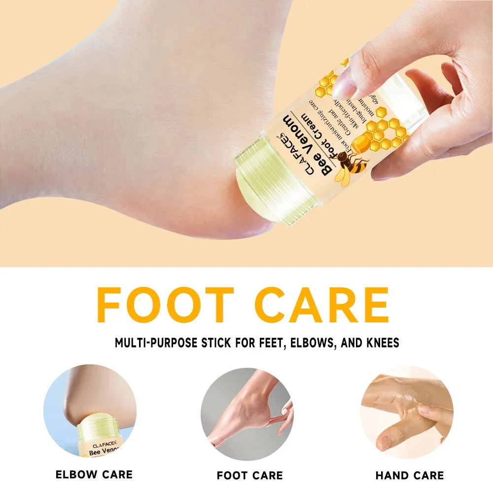 Bee Venom Fast Repair Foot Cream, Deeply Moisturizes Dry Cracked Feet, Exfoliates and Moisturizes Heel Care Stick, Quickly Sooth Pi-Mart