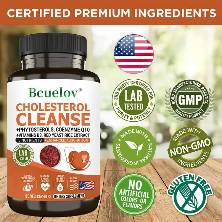 Niacinamide, Red Yeast Rice, Black Pepper Extract, Cholesterol Cleanser - Helps Lower Cholesterol Levels, 120 Capsules Roksy