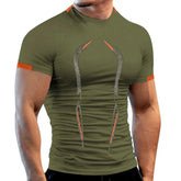 New Summer Gym Breathable T Shirt Men Quick Drying Jogging TShirt Men Training Tees Fitness Tops Running T-shirt MANDOTOS