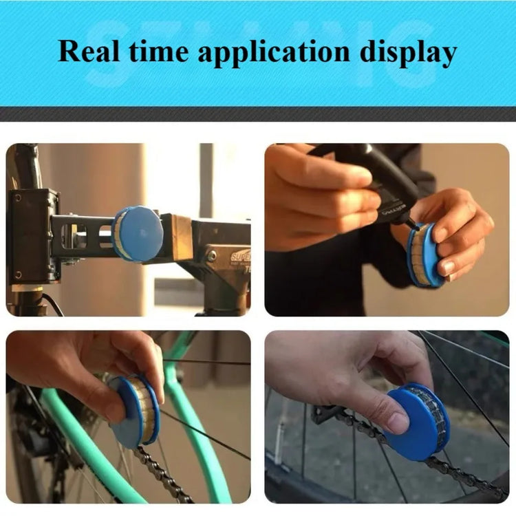 Bicycle chain oiling tool, lubrication and maintenance device, chain roller type chain oiling device Pi-Mart