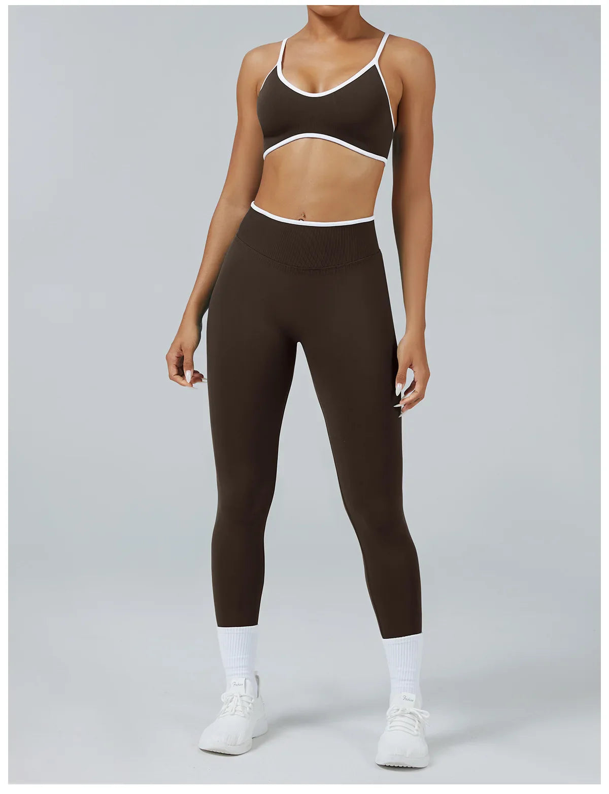 Sculpting Color Block Yoga Set with Tummy Control Shorts Pi-Mart