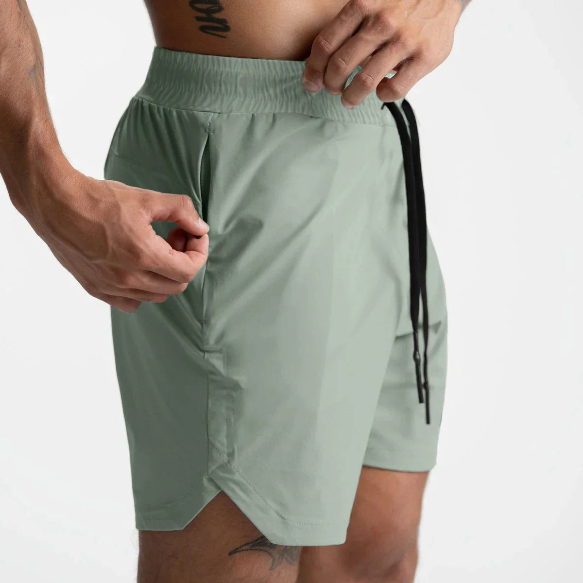 Men Quick Dry Fitness Shorts Breathable Athletic Casual Wear Pi-Mart