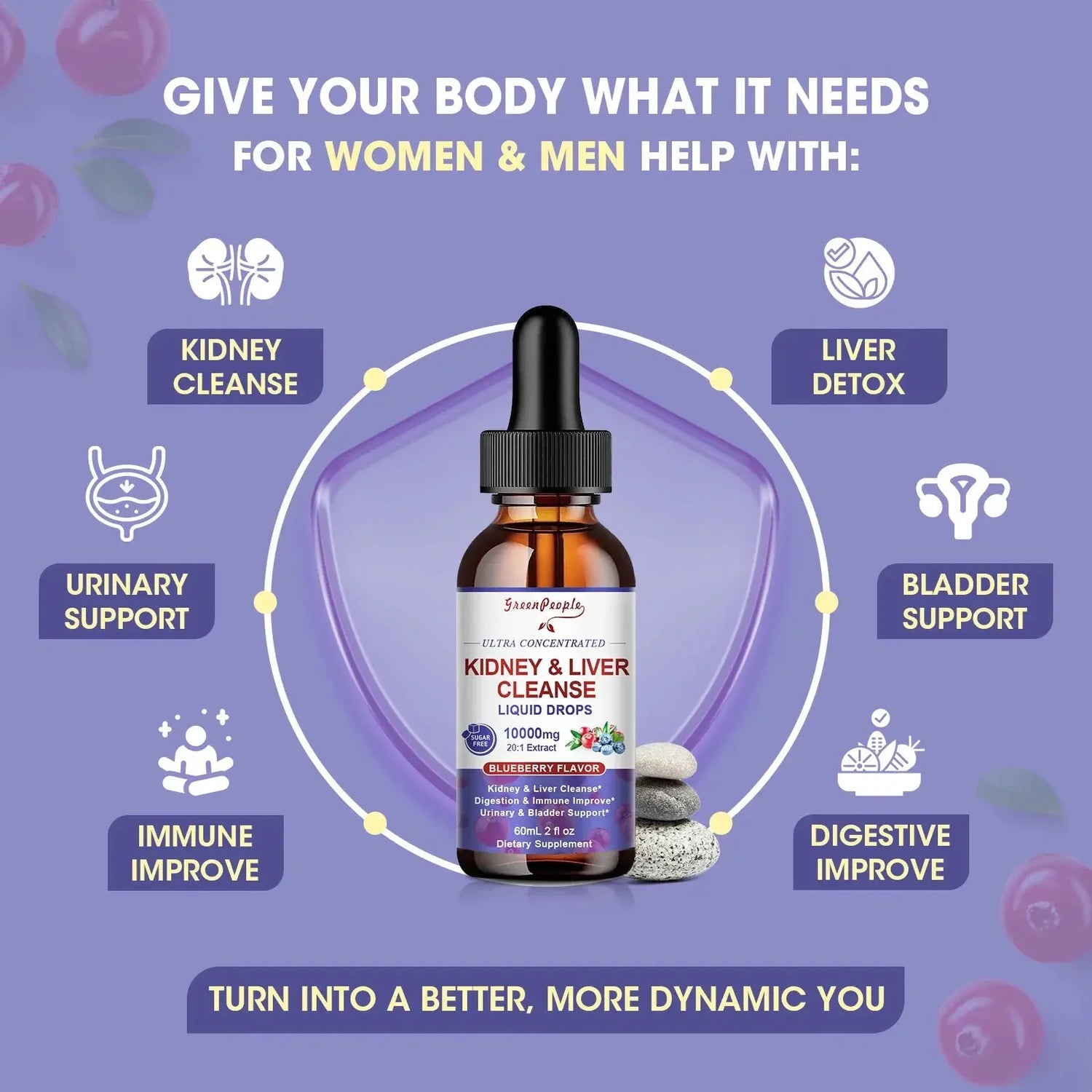 100 Natural 1000mg Cranberry Extract Kidney and Liver Cleansing Drops Urinary & Bladder Health Support Roksy