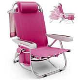 Lightweight Folding Beach & Camping Chair with Storage & Strap 24 Hour Sport