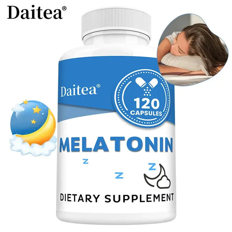 Melatonin Supplement Capsules 5 Mg - Natural Sleep Support, Relaxation and Calmness, Promotes Sleep Quality Roksy