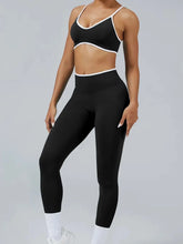 Sculpting Color Block Yoga Set with Tummy Control Shorts Pi-Mart