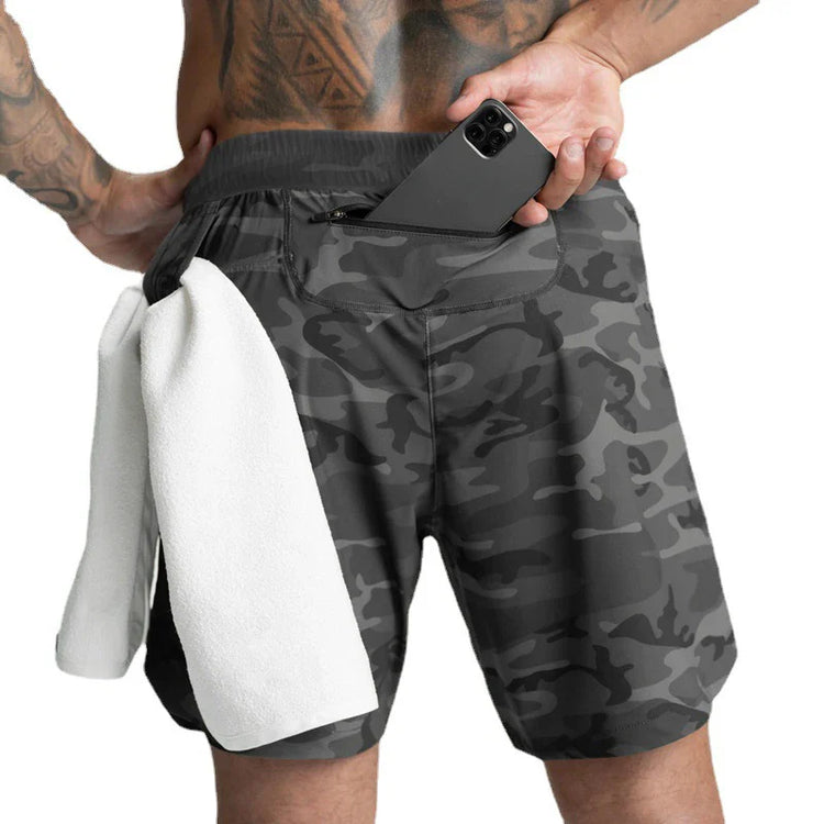 Men Quick Dry Fitness Shorts Breathable Athletic Casual Wear Pi-Mart