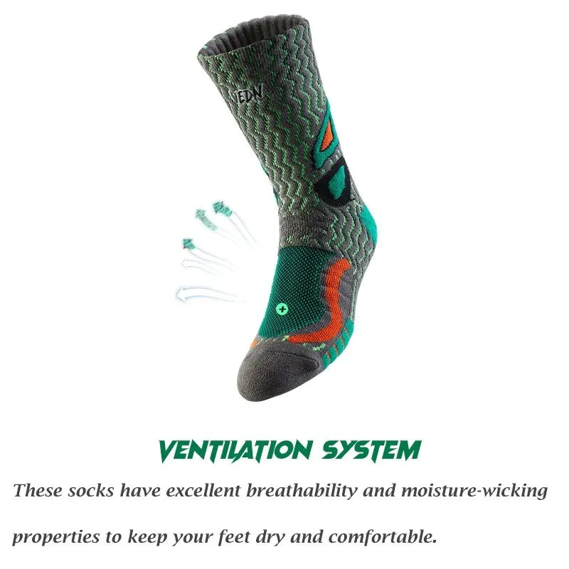 Towel Bottom Sport Socks for Men 9-12 Breathable Non Slip High Cut Basketball Socks Moisture Absorption Socks Pi-Mart