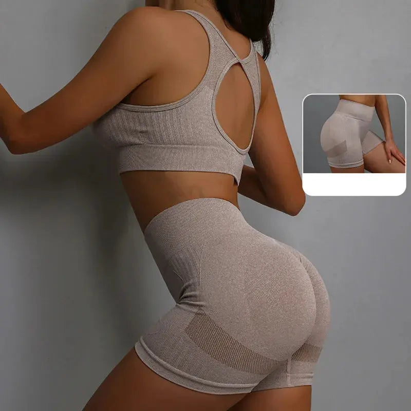 Yoga Women's Fitness Suit Shorts Workout Set THRIXINE