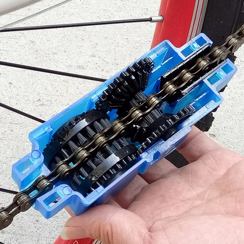 Portable Bicycle Chain Cleaner Bike Brushes Scrubber Wash Tool Mountain Cycling Cleaning Kit Outdoor Accessory Pi-Mart