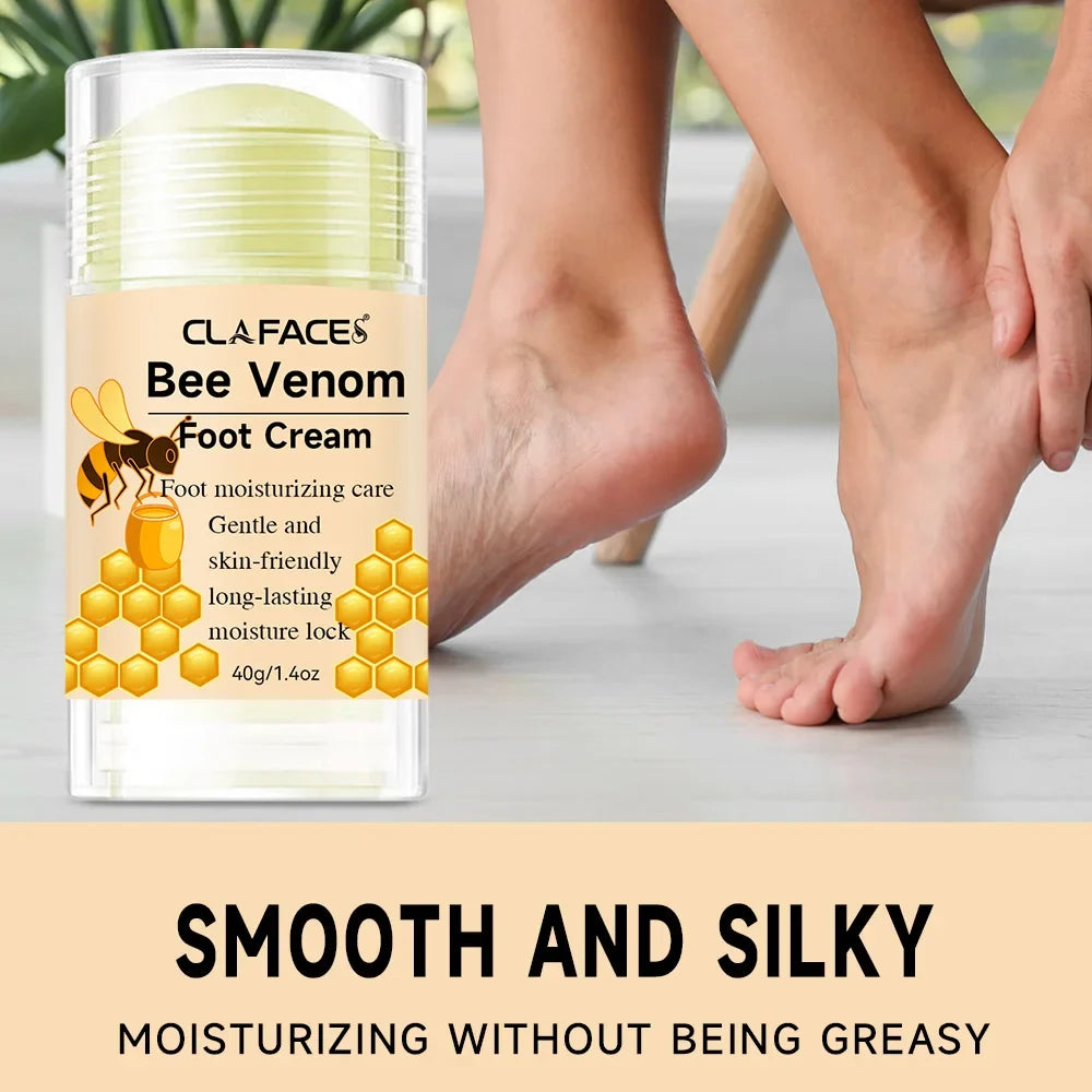 Bee Venom Fast Repair Foot Cream, Deeply Moisturizes Dry Cracked Feet, Exfoliates and Moisturizes Heel Care Stick, Quickly Sooth Pi-Mart