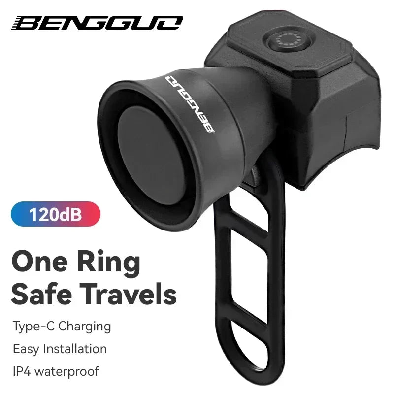 New Bicycle Horn Mountain Bike USB Charging Waterproof Electronic Bike Bell Riding Equipment Children&