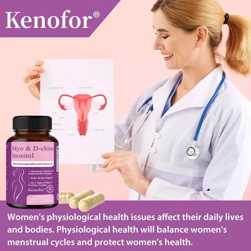 Inositol Supplement for Women, with Ashwagandha & Vitamin D3, Support Nerve Health, Women&