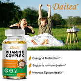 Vitamin B Complex - Stress, Immunity, Heart Health, Nervous System, Energy Metabolism Support - Non-GMO, Vegan, Gluten-Free Roksy