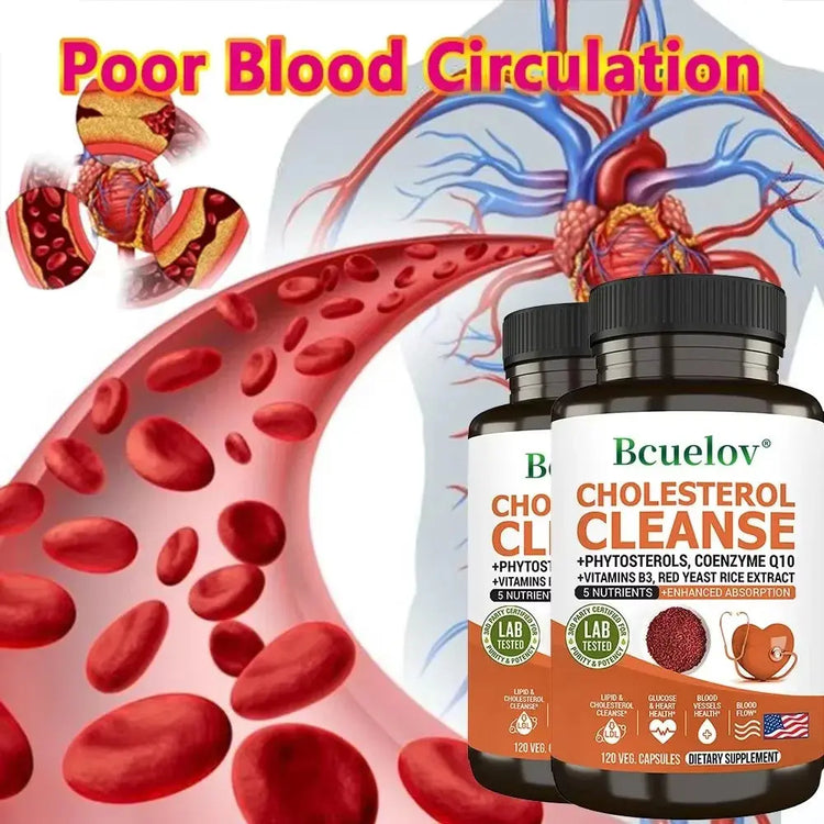 Niacinamide, Red Yeast Rice, Black Pepper Extract, Cholesterol Cleanser - Helps Lower Cholesterol Levels, 120 Capsules Roksy