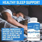 Melatonin Supplement Capsules 5 Mg - Natural Sleep Support, Relaxation and Calmness, Promotes Sleep Quality Roksy