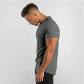 T Shirt Men Casual Short Sleeve Muscle Joggers Bodybuilding Tshirt Male Gym Fitness Tops Tee Streetwear Slim Fit Summer T-shirt MANDOTOS