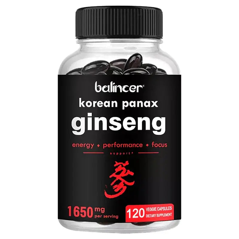 Korean Red Ginseng, Ginsenoside Extract, Energy Supplement, Supports Energy, Focus, Stamina, 120 Capsules Roksy