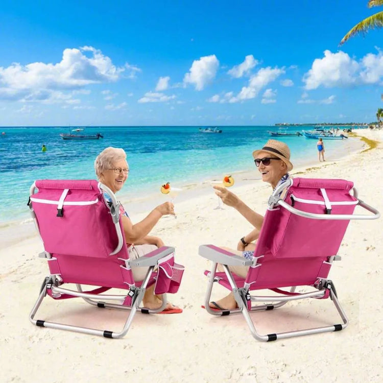 Lightweight Folding Beach & Camping Chair with Storage & Strap 24 Hour Sport