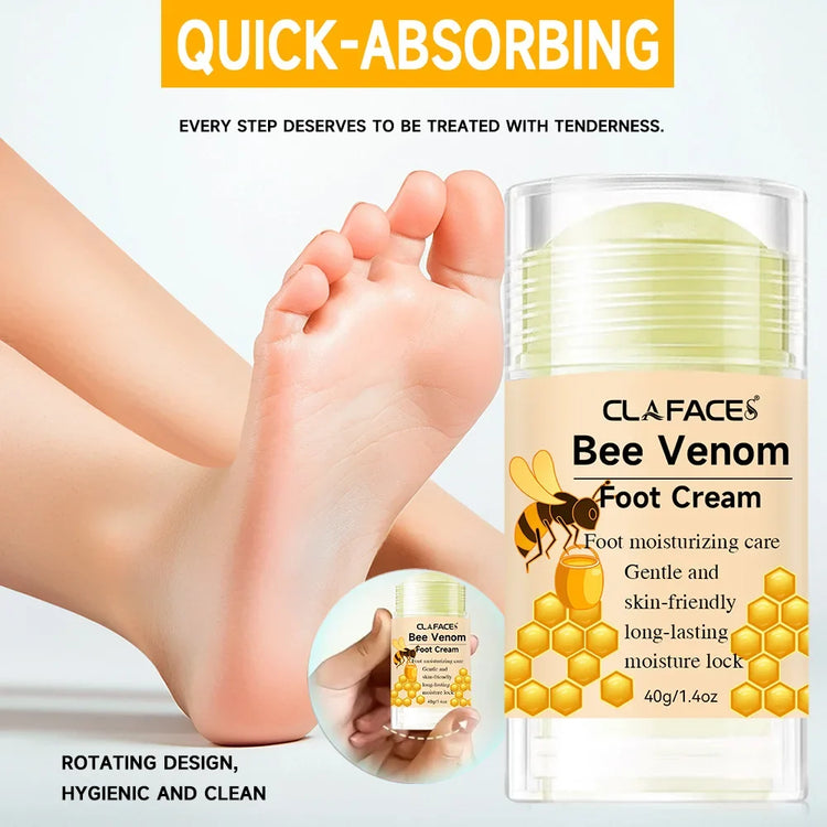 Bee Venom Fast Repair Foot Cream, Deeply Moisturizes Dry Cracked Feet, Exfoliates and Moisturizes Heel Care Stick, Quickly Sooth Pi-Mart