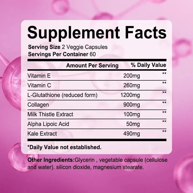 Collagen Supplements - Contains glutathione, an antioxidant that brightens and firms skin and supports healthy hair and nails Roksy