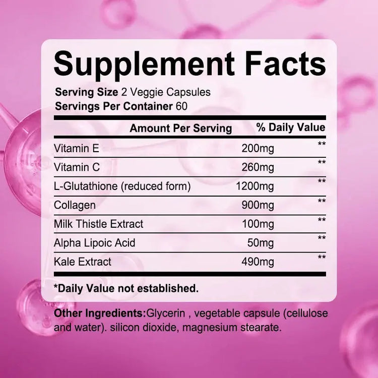 Collagen Supplements - Contains glutathione, an antioxidant that brightens and firms skin and supports healthy hair and nails Roksy
