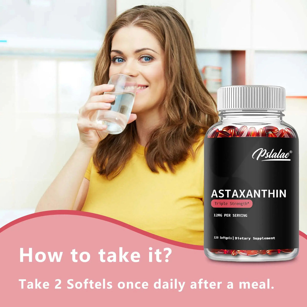 Astaxanthin - Promotes Eye, Joint, Skin and Heart Health, Improves Concentration and Memory  - 120 Capsules Roksy