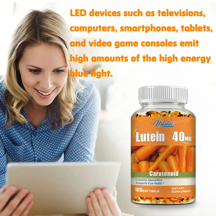 Lutein 40mg - with Zeaxanthin - Supports Healthy Vision, Blue Light Protection, Relieves Eye Fatigue and Dryness - 120 Capsules Roksy