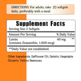 Lutein 40mg - with Zeaxanthin - Supports Healthy Vision, Blue Light Protection, Relieves Eye Fatigue and Dryness - 120 Capsules Roksy