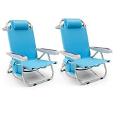Lightweight Folding Beach & Camping Chair with Storage & Strap 24 Hour Sport