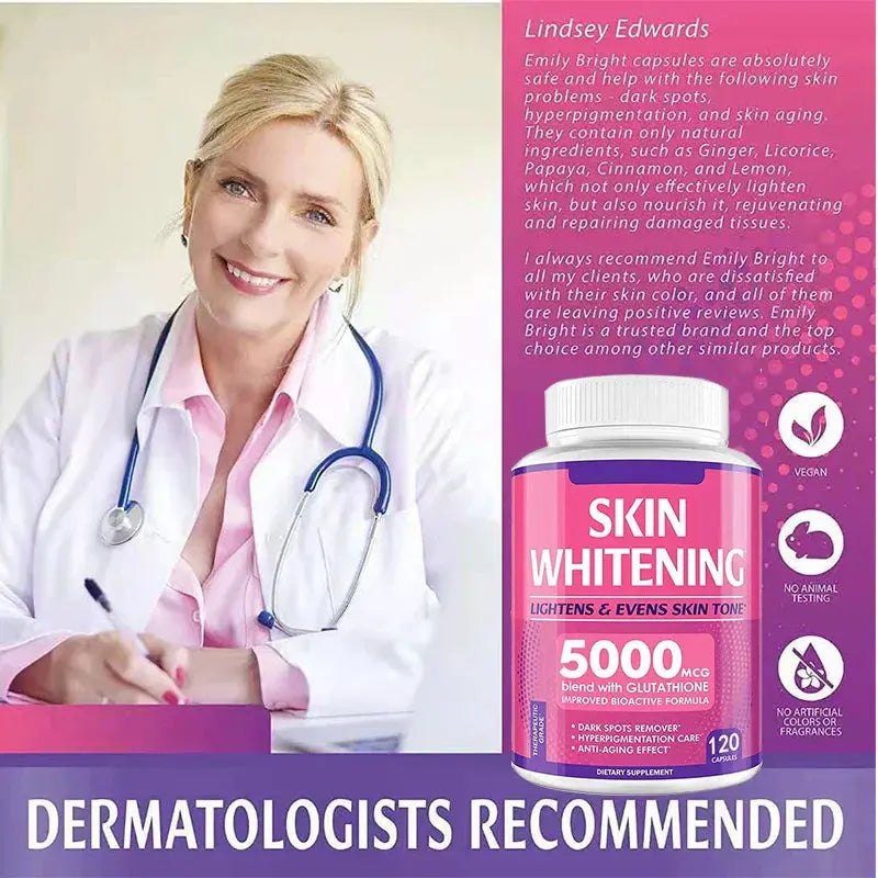 Glutathione Supplements, Collagen, Antioxidants, Anti-aging, Immunity, Radiance, Skin Whitening Supplements Roksy