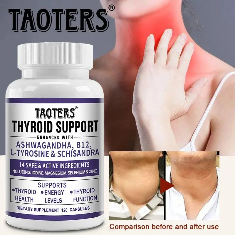 Thyroid Support Supplement - Supports Thyroid Health & Metabolism - With Iodine, Zinc & Selenium, Vitamin B12, 120 Capsules Roksy