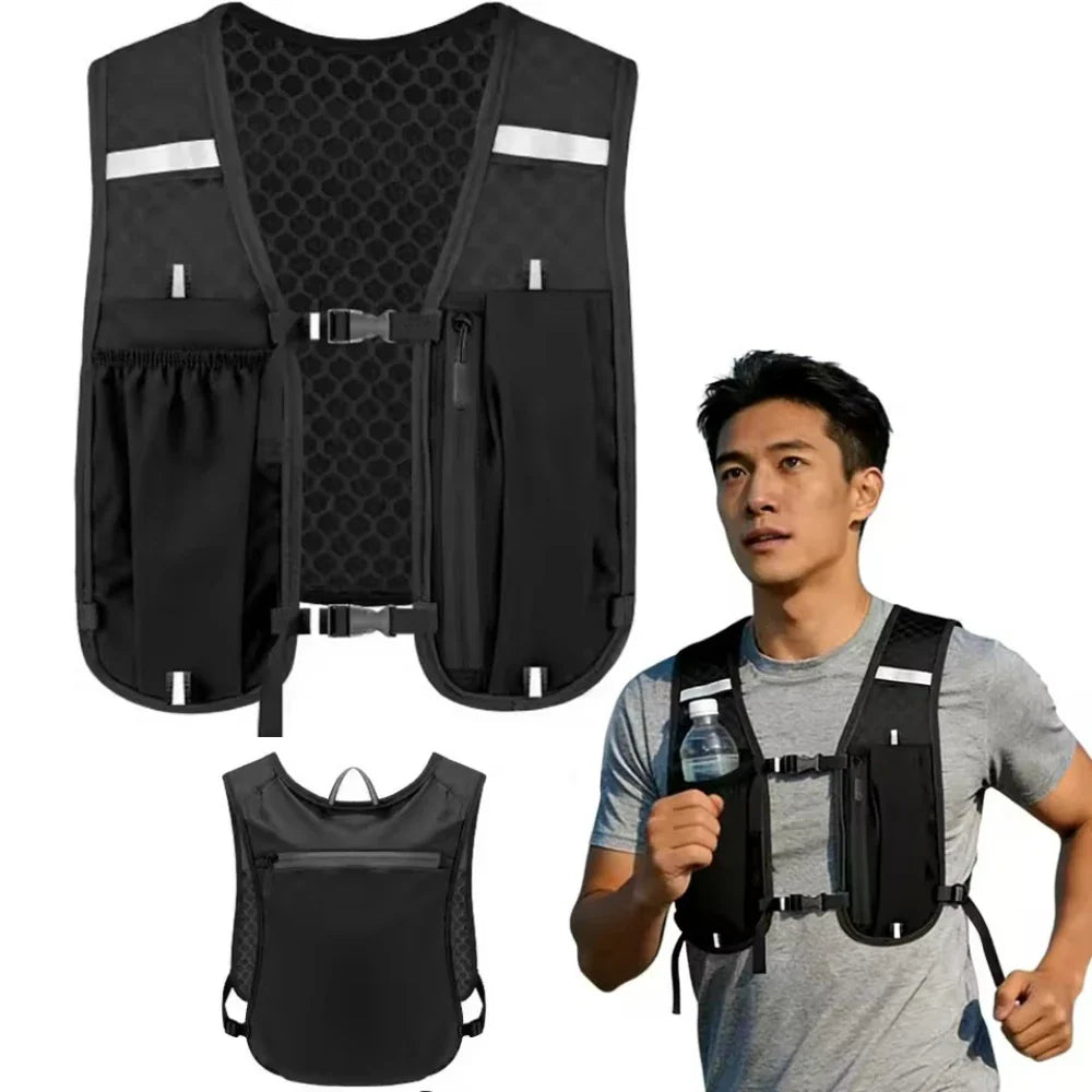 Breathable Running Hydration Vest with Storage for Hiking and Cycling Pi-Mart