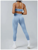 Sculpting Color Block Yoga Set with Tummy Control Shorts Pi-Mart