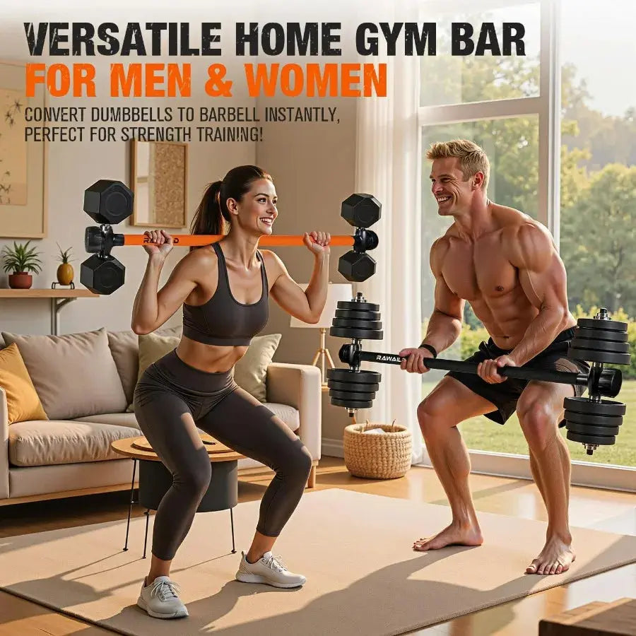 Dumbbell to Barbell Converter Weightlifting Bar THRIXINE