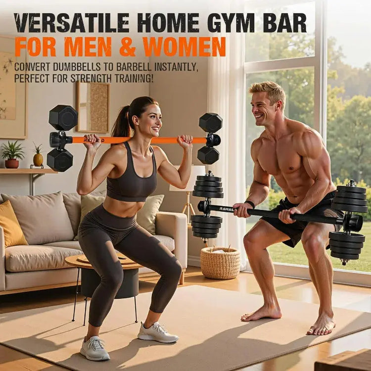 Dumbbell to Barbell Converter Weightlifting Bar THRIXINE