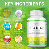 Natural Lipozem - Appetite Suppressant, Fat Burner,Relieves Bloating and Constipation, Improves Metabolism - 120 Capsules Roksy
