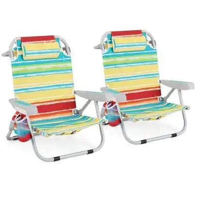 Lightweight Folding Beach & Camping Chair with Storage & Strap 24 Hour Sport