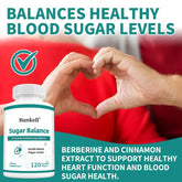 Sugar Balance Supplement - Supports Cardiovascular and Heart Health, Non-GMO, Gluten-Free, with Vitamin C, Berberine HCl Roksy