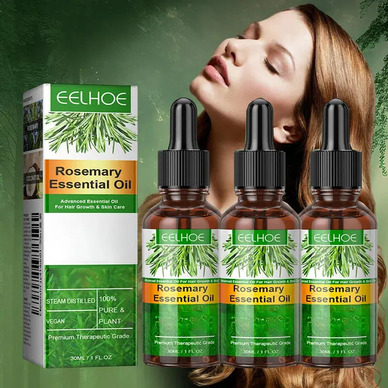 Rosemary Essential Oil Improves Frizz Strengthen Hair Roots Preventing Hair Dryness Split Nourishing Soft Glossy Hair Care Oil Roksy