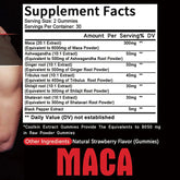 Black Maca Gummies - Performance and Mood Supplement, Supports Natural Health, Muscle Growth, Energy - 60 Gummies Roksy
