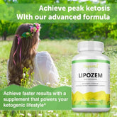 Natural Lipozem - Appetite Suppressant, Fat Burner,Relieves Bloating and Constipation, Improves Metabolism - 120 Capsules Roksy