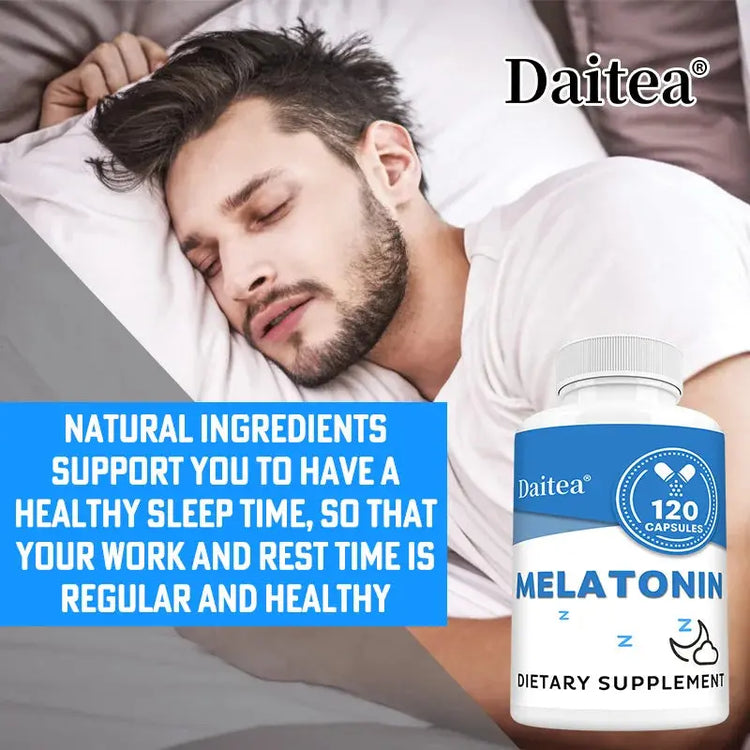Melatonin Supplement Capsules 5 Mg - Natural Sleep Support, Relaxation and Calmness, Promotes Sleep Quality Roksy