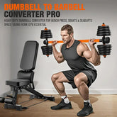 Dumbbell to Barbell Converter Weightlifting Bar THRIXINE