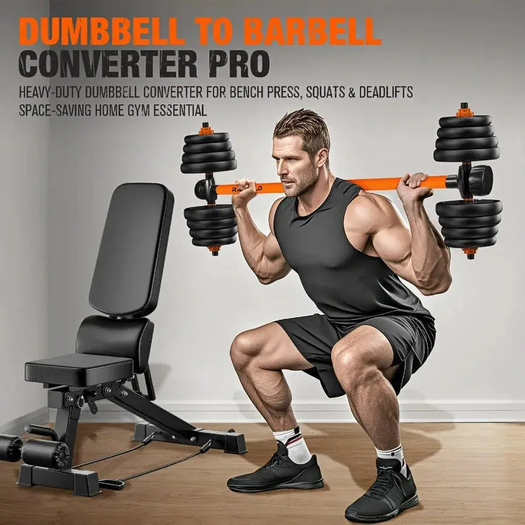 Dumbbell to Barbell Converter Weightlifting Bar THRIXINE