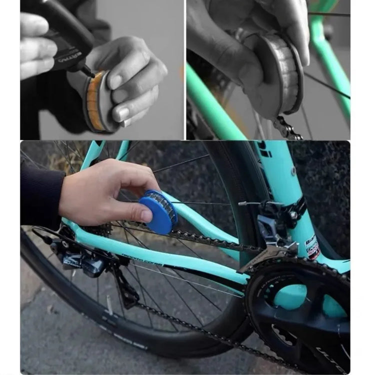 Bicycle chain oiling tool, lubrication and maintenance device, chain roller type chain oiling device Pi-Mart