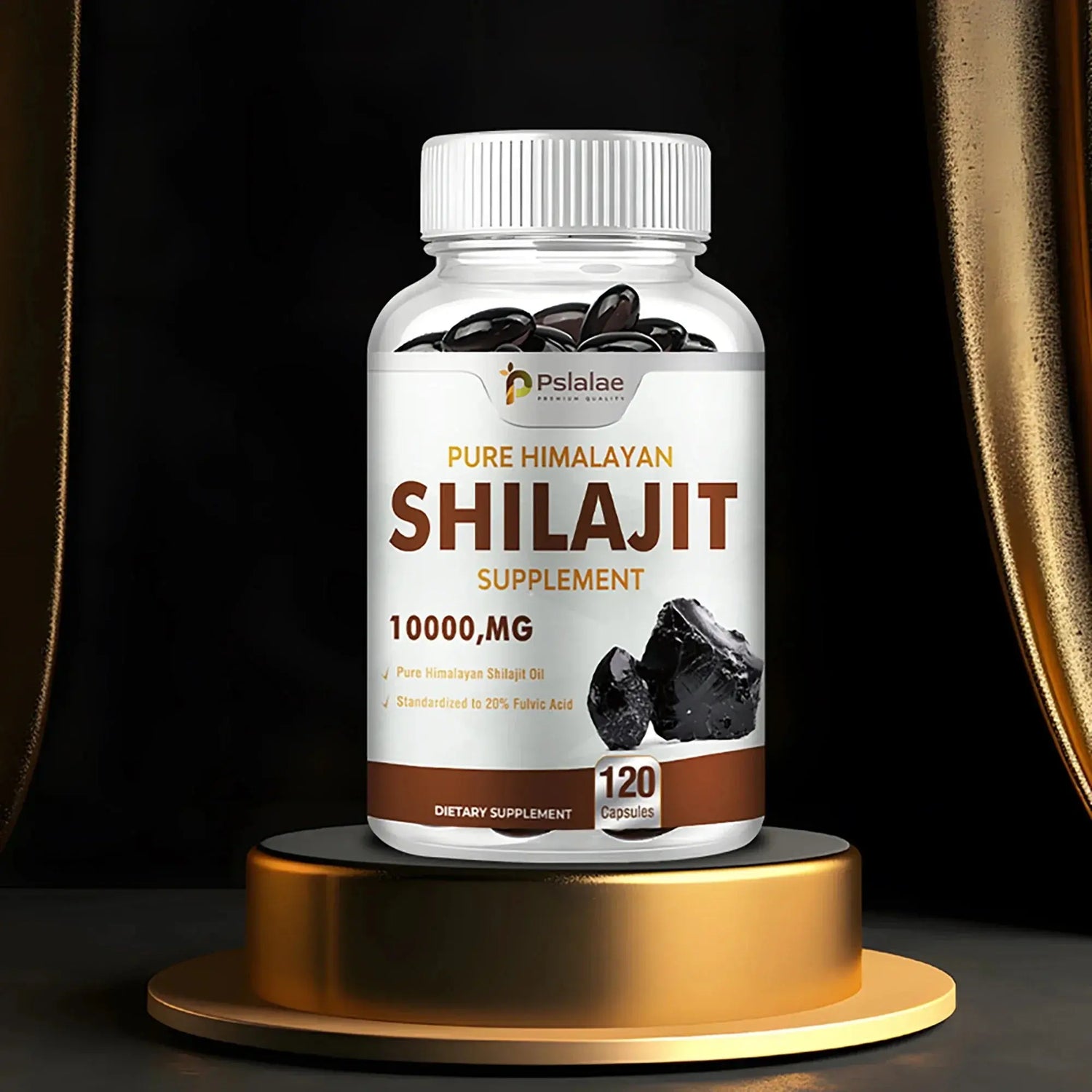 Shilajit Supplements - Enhance Nutrient Absorption and Promote Detoxification, Relieve Stress - 120 Capsules Roksy